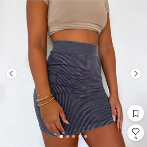 Aura Ribbed Skirt Blue Size small/medium miniskirt